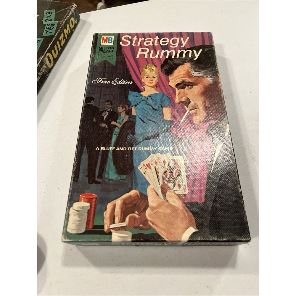 VINTAGE 1968 STRATEGY RUMMY MILTON BRADLEY‎ No Cards (Chips And Board Included)